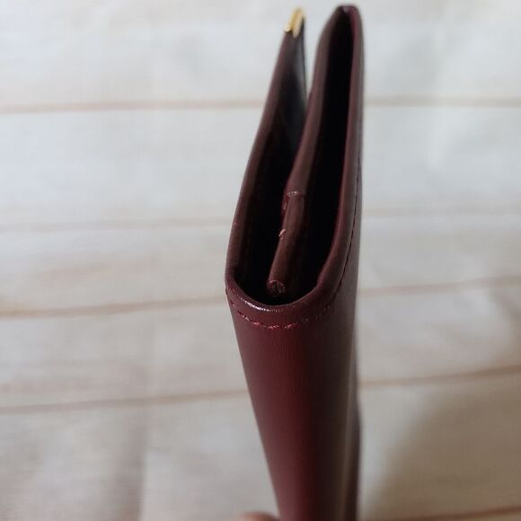 Cartier Paris Leather Bifold Long Checkbook Wallet Luxury Burgundy Designer - Picture 9 of 14
